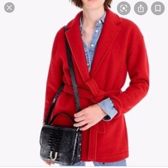 J. Crew Jackets & Blazers - J.Crew Camille Italian Boiled Wool Short Wrap Coat